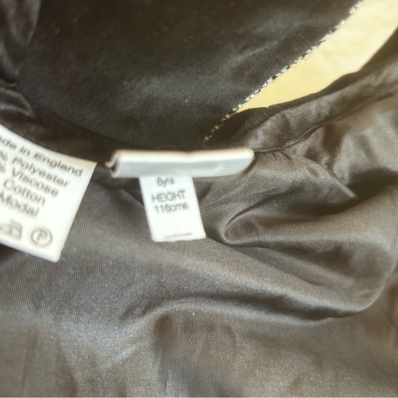 Sarah Louise England childs dress houndstooth Peter Pan Collar sz 6 black white - Picture 10 of 14